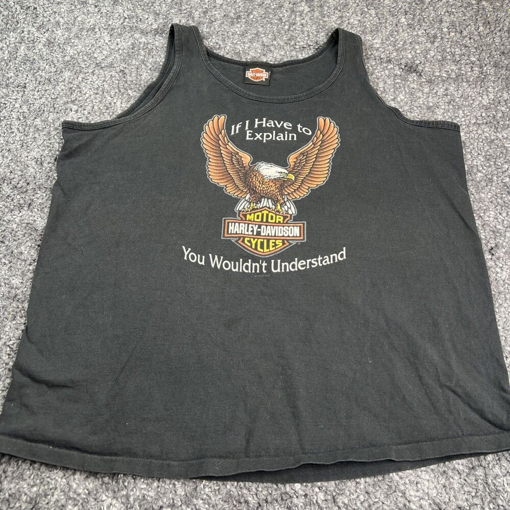 Mens Large Vintage 1996 Harley Davidson Lancaster California  Tanktop 2X